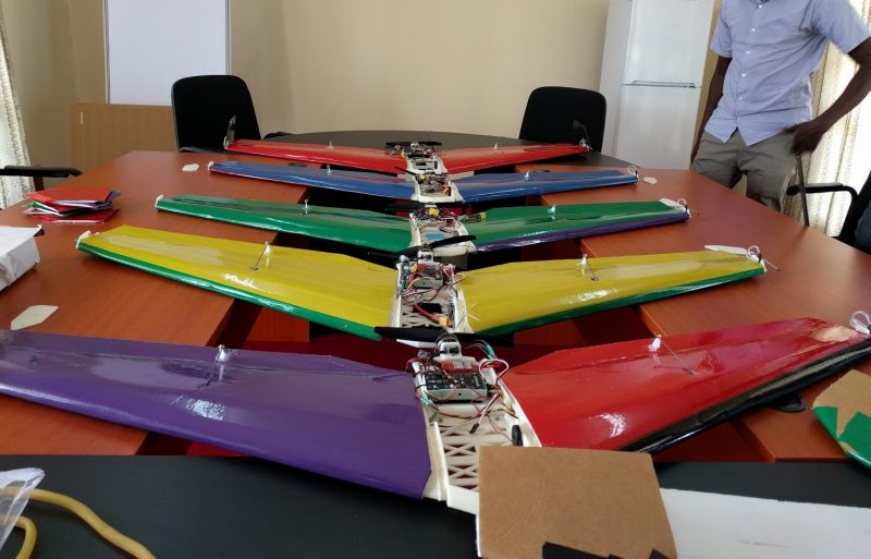 EcoSoar drones on a conference table